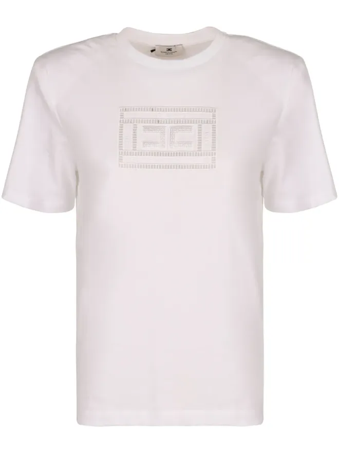 Elisabetta Franchi Elisabetta Franchi ロゴ刺繍入りコットンTシャツの商品画像