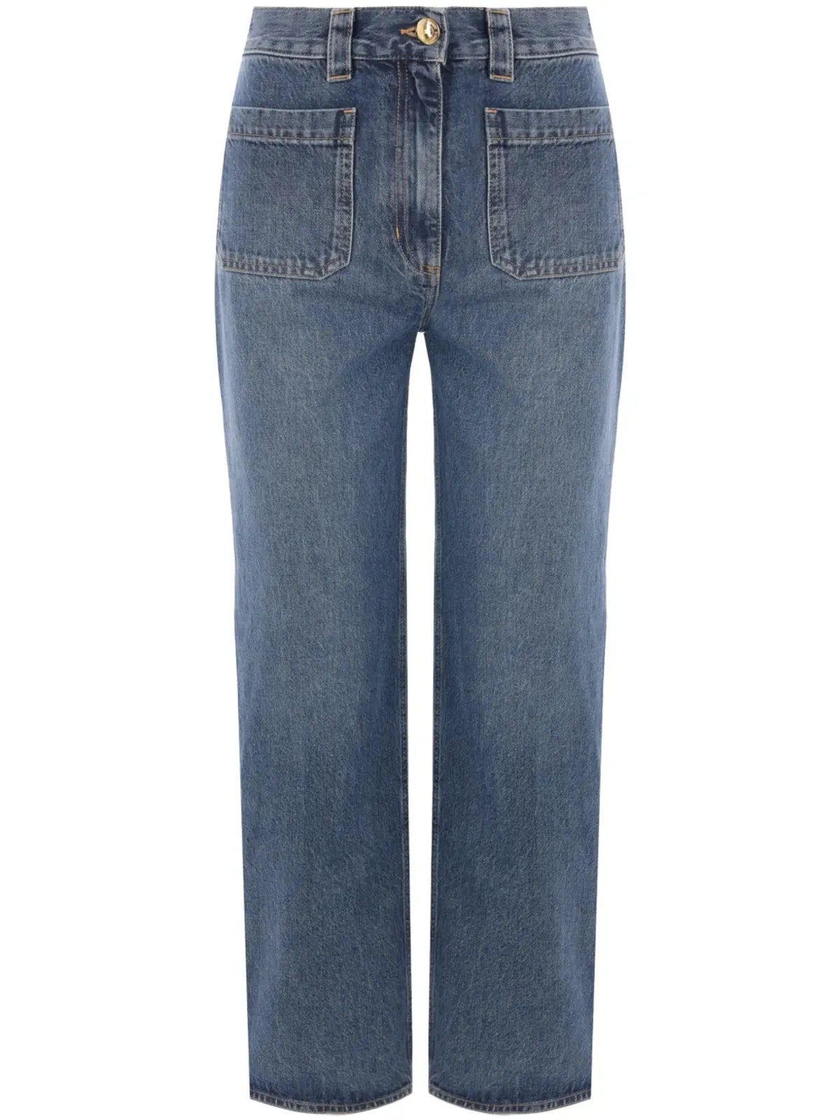 Elisabetta Franchi ミッドライズ クロップドジーンズ ブルー - 画像1