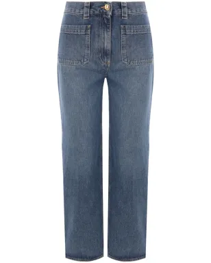 Elisabetta Franchi ミッドライズ クロップドジーンズ ブルー - サムネイル1