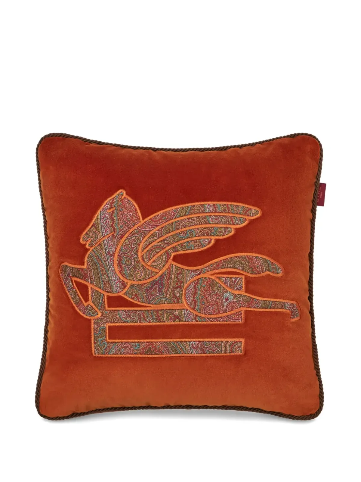 ETRO HOME ロゴ刺繍クッション - オレンジ - 画像1