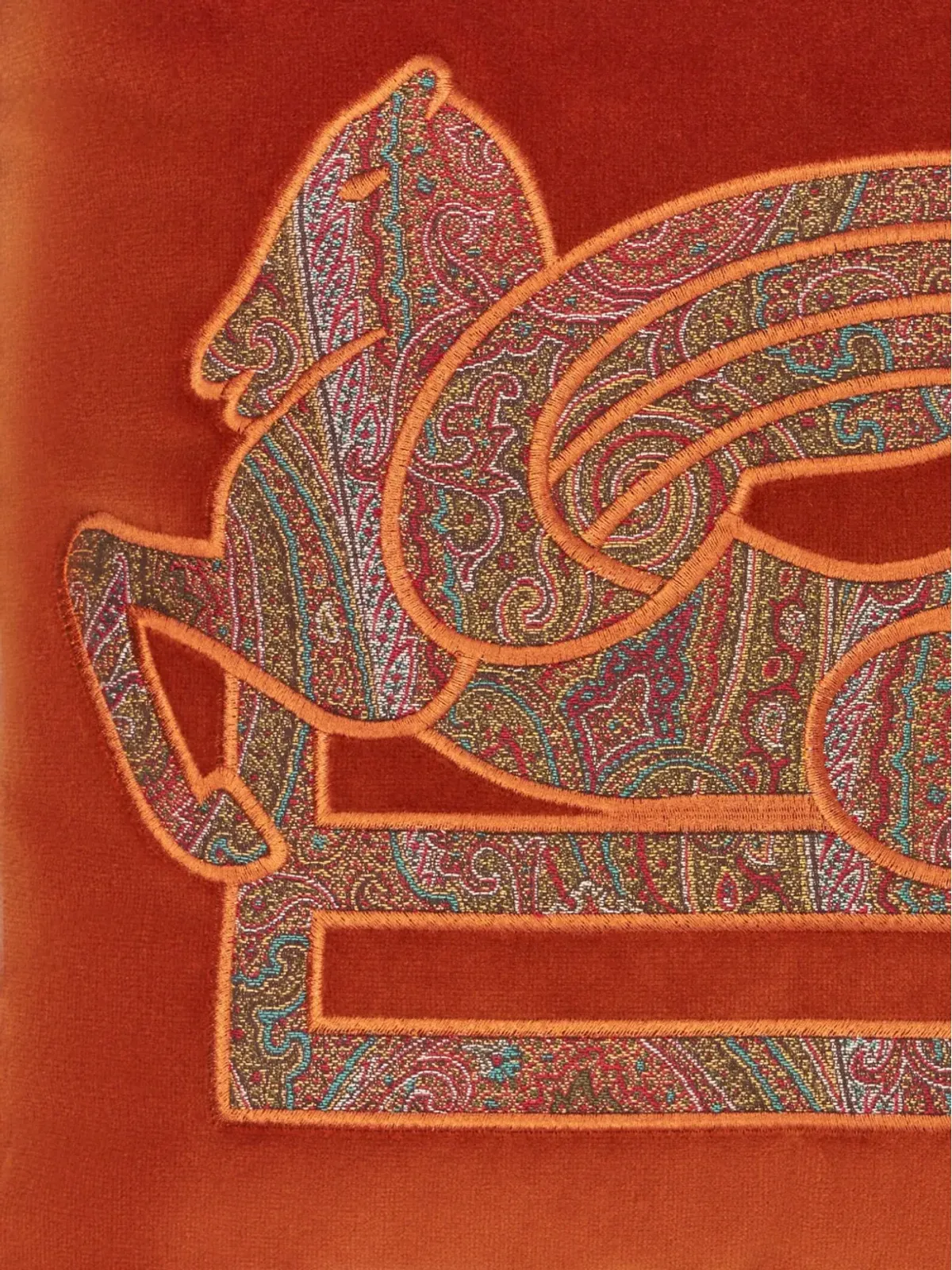 ETRO HOME ロゴ刺繍クッション - オレンジ - 画像3