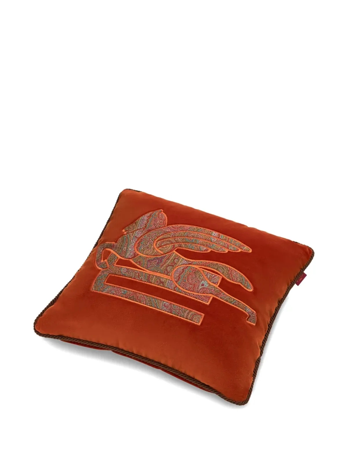 ETRO HOME ロゴ刺繍クッション - オレンジ - 画像4