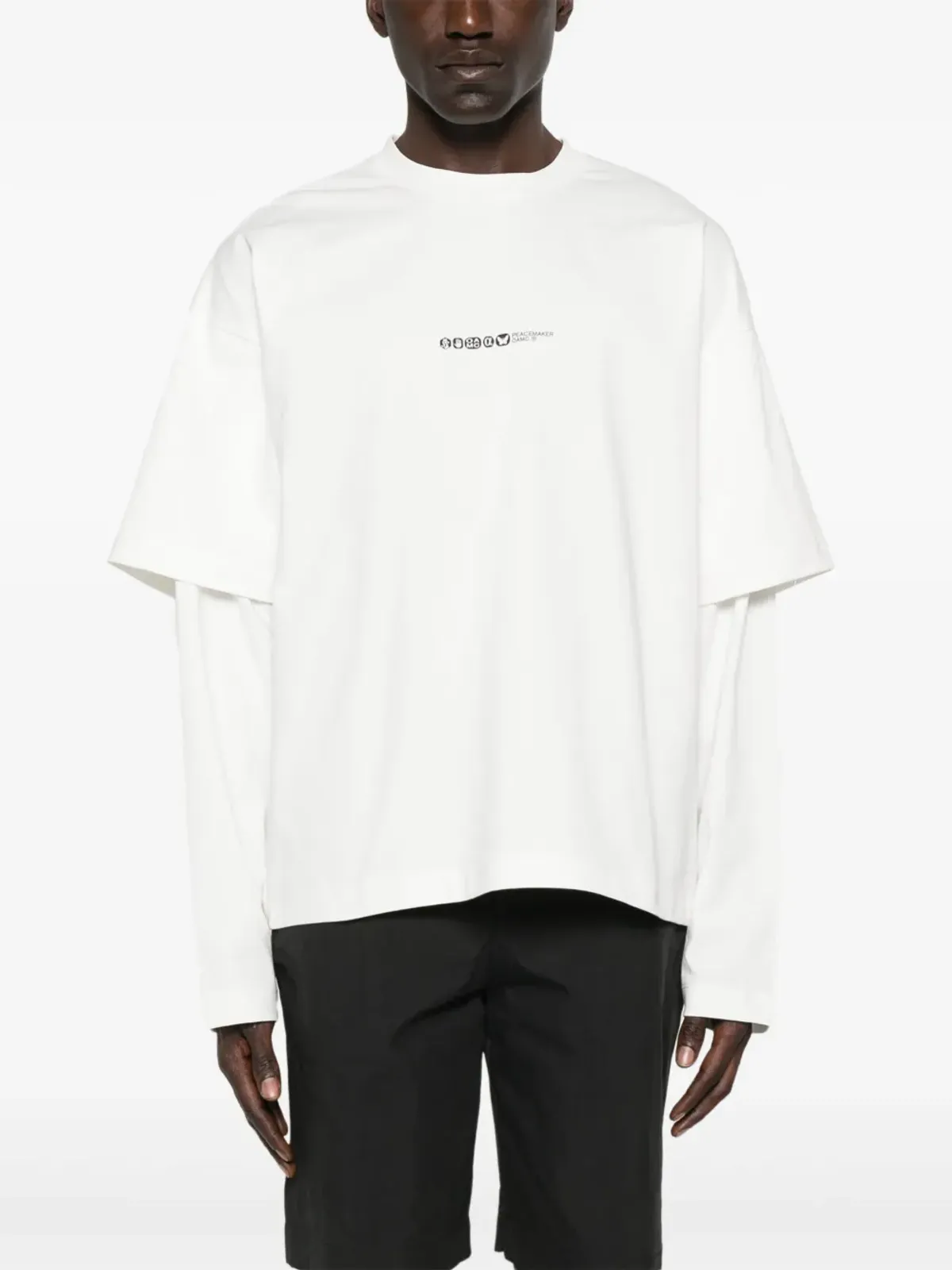 Peacemaker Oamc ペイントダブルレイヤー Tシャツ - White - 画像3