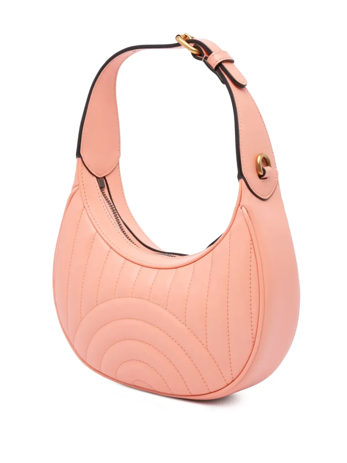 Gucci Pre-Owned 2016-2024 ミニ マテラッセ レザー GG Marmont ハーフムーン ホーボー サッチェル - ピンク - 画像2