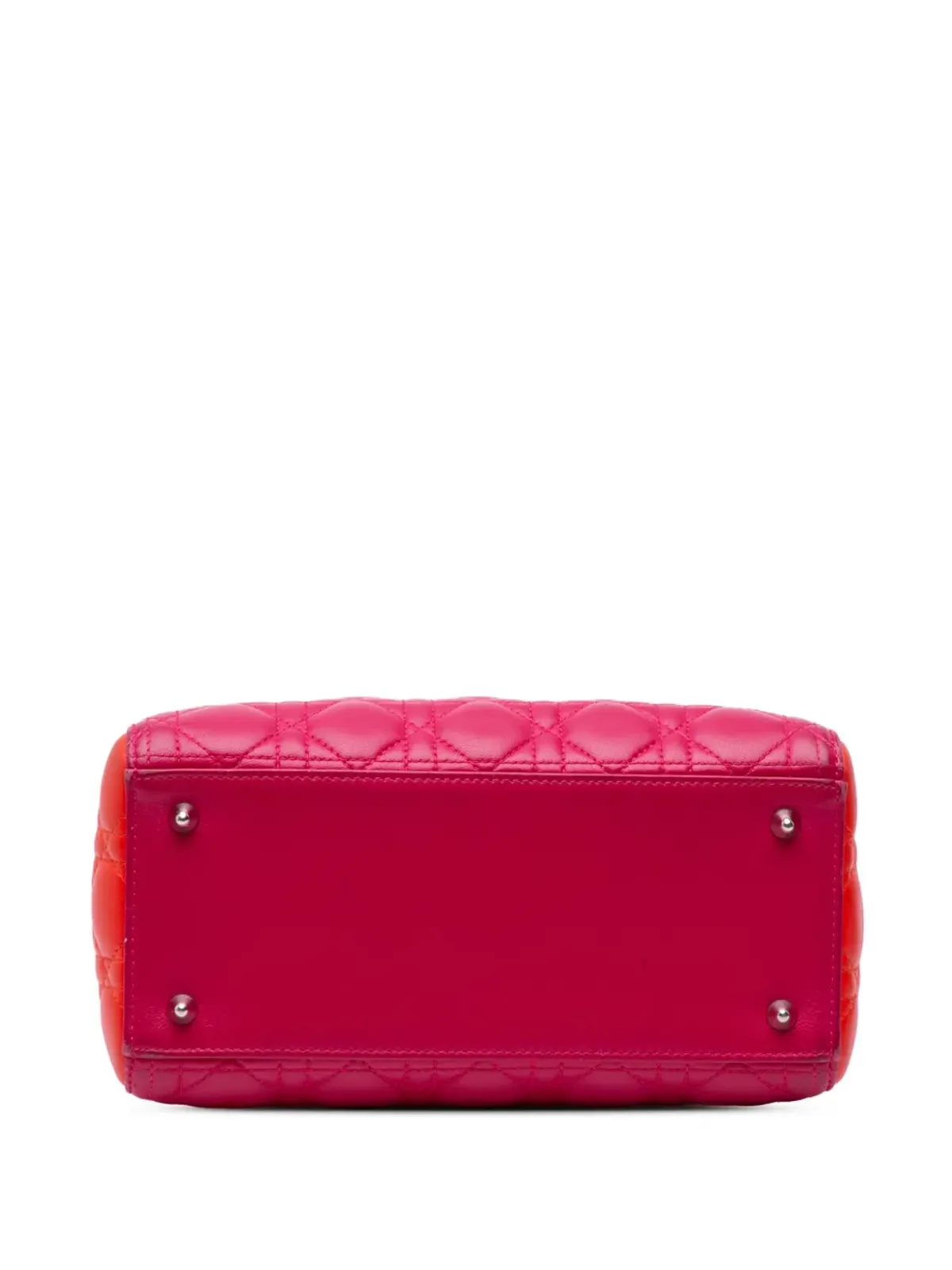 ビンテージ Christian Dior レディ ディオール サッチェル ピンク ラムスキン キャンネージュ - 画像3