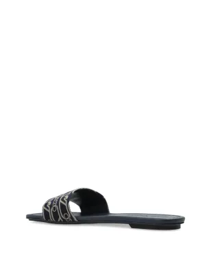 Emporio Armani モノグラムジャカード フラットサンダル - ブルー - サムネイル3