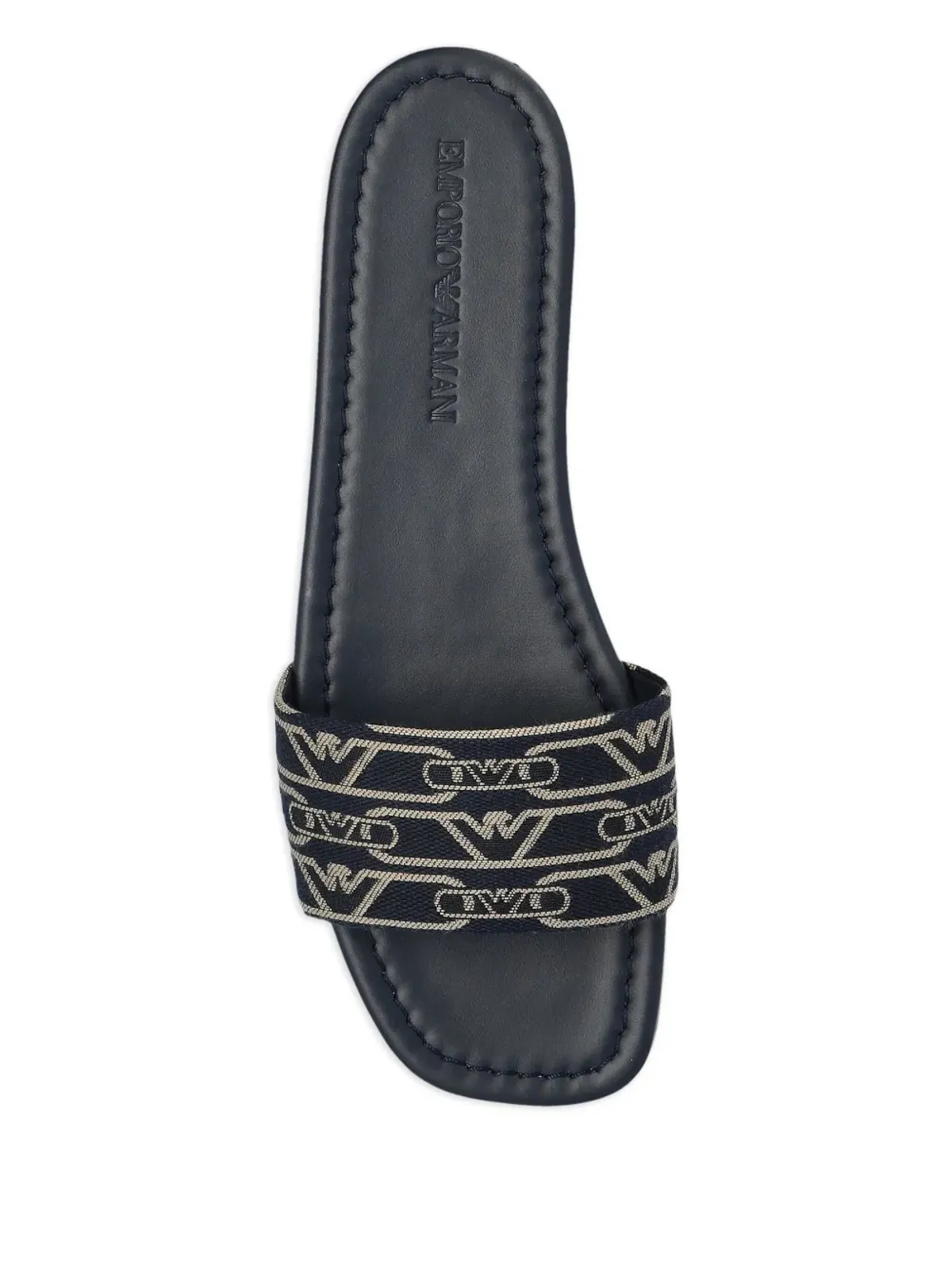 Emporio Armani モノグラムジャカード フラットサンダル - ブルー - 画像4