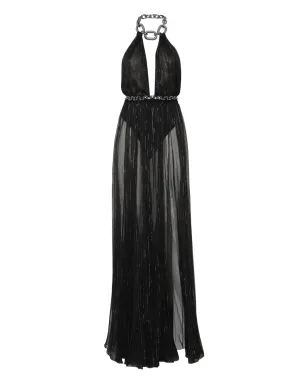 Philipp Plein チェーンディテール マキシドレス ブラック - サムネイル1