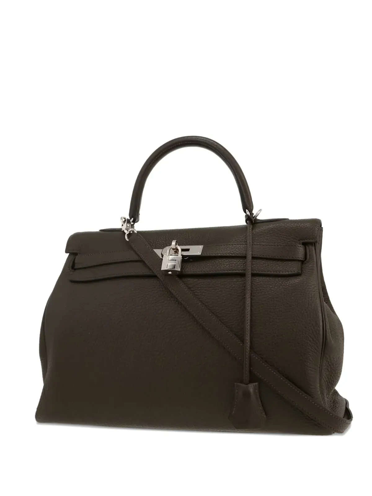 ビンテージ Hermès Kelly 28 ハンドバッグ グレー - 画像5