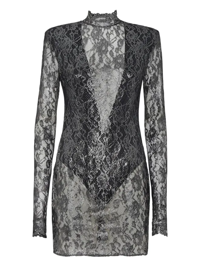 Philipp Plein Philipp Plein クリスタルレース ミニドレス（ブラック）の商品画像