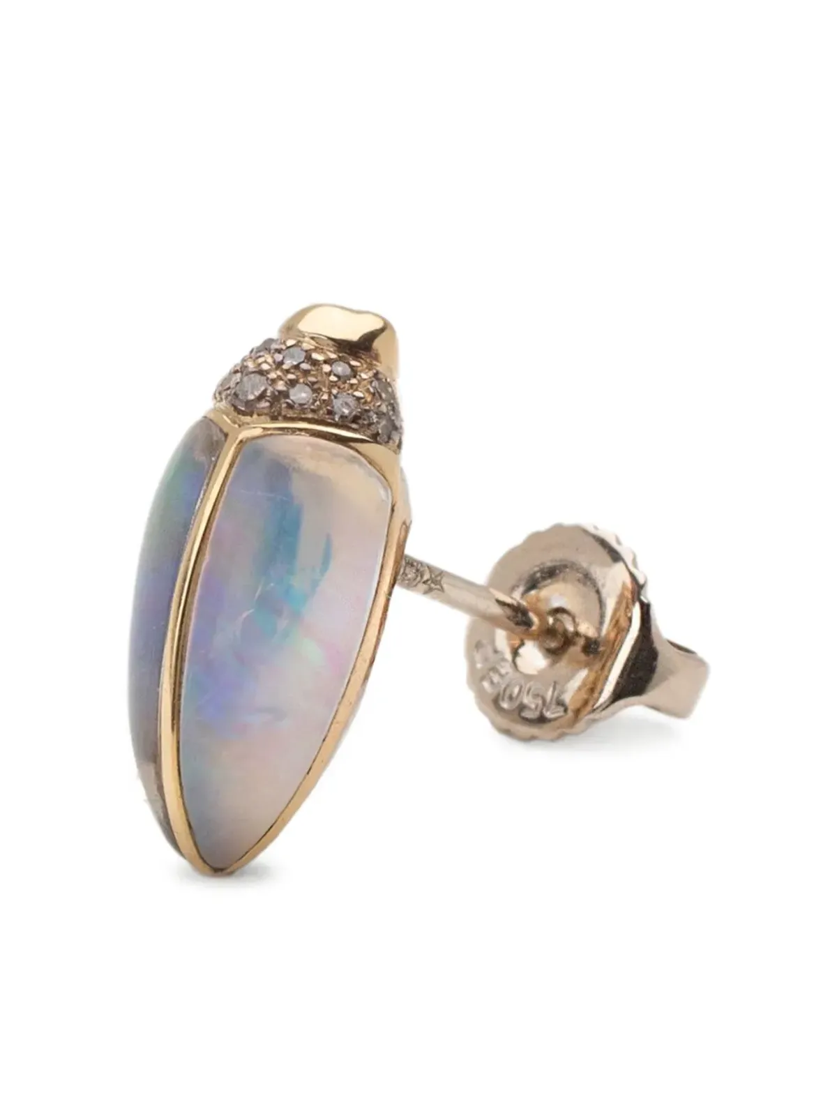 Bibi van der Velden 18kt イエローゴールド・マルチストーン・ミニ・スカラブ・スタッドピアス - 画像4