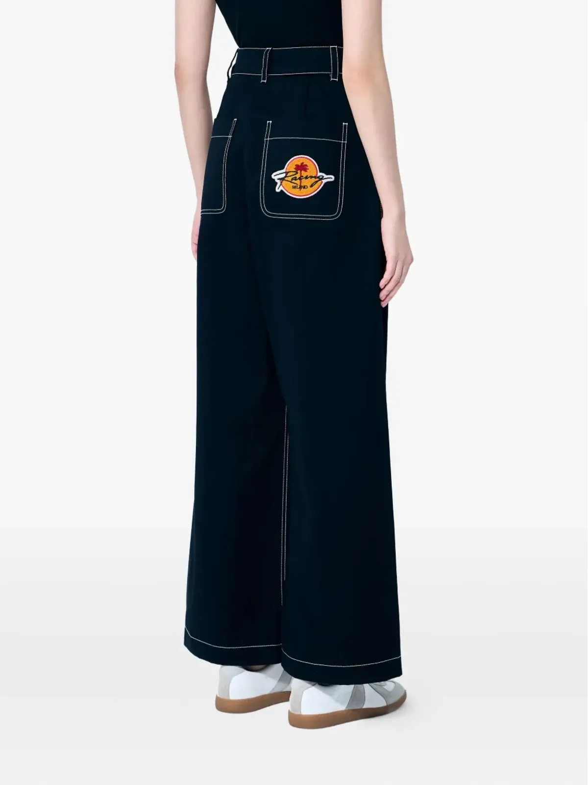 Palm Angels x Moncler コントラスト・トップステッチパンツ - 画像3