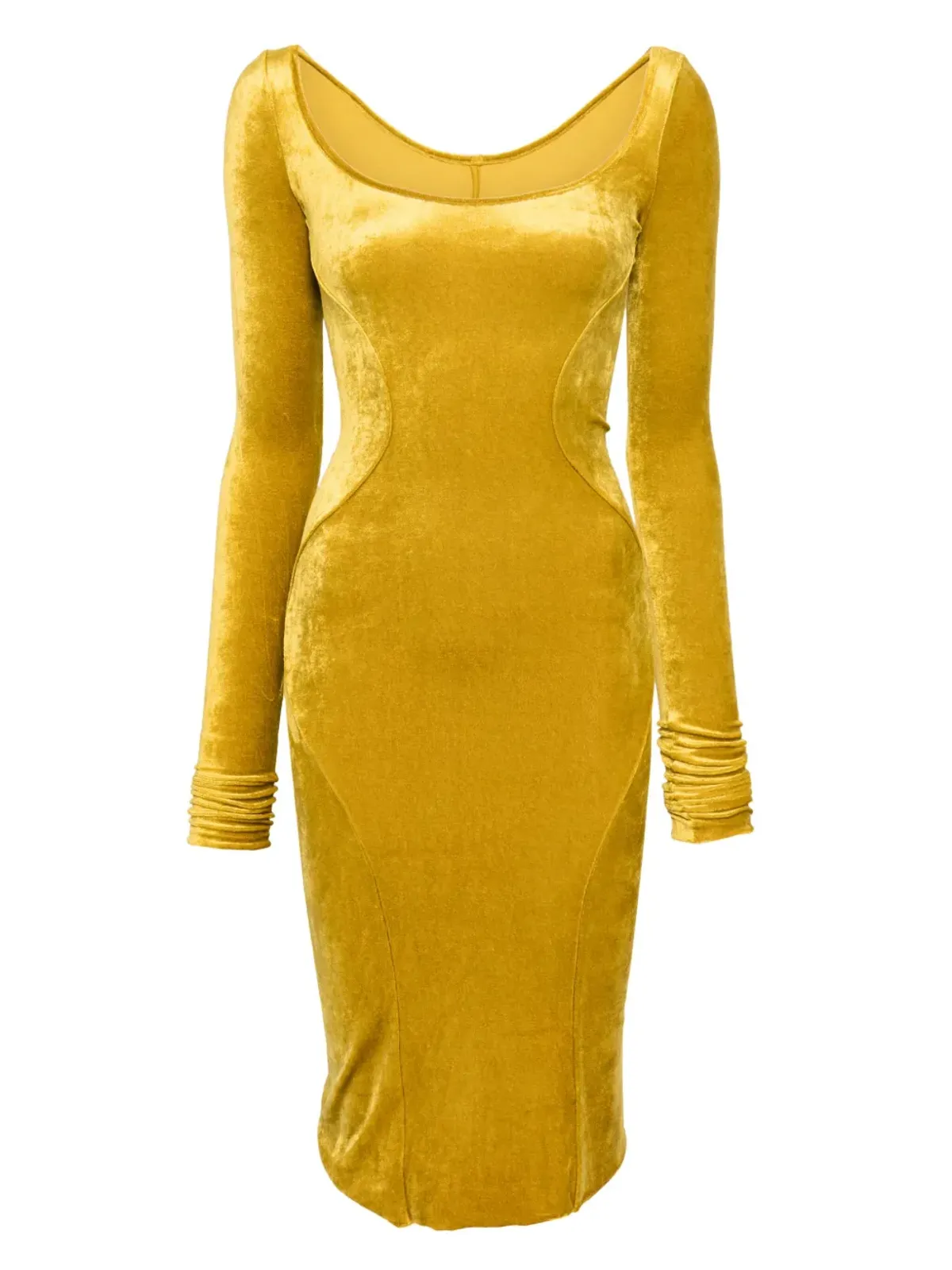 Rick Owens Lilies velour dress - Yellow - 画像1