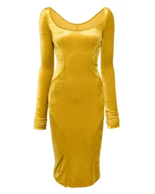 Rick Owens Lilies velour dress - Yellow - サムネイル1