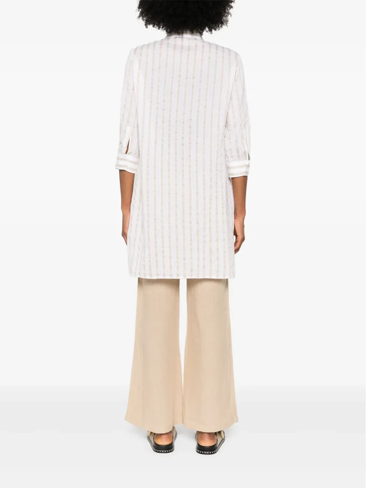 Mazzarelli striped shirt - Neutrals - 画像4