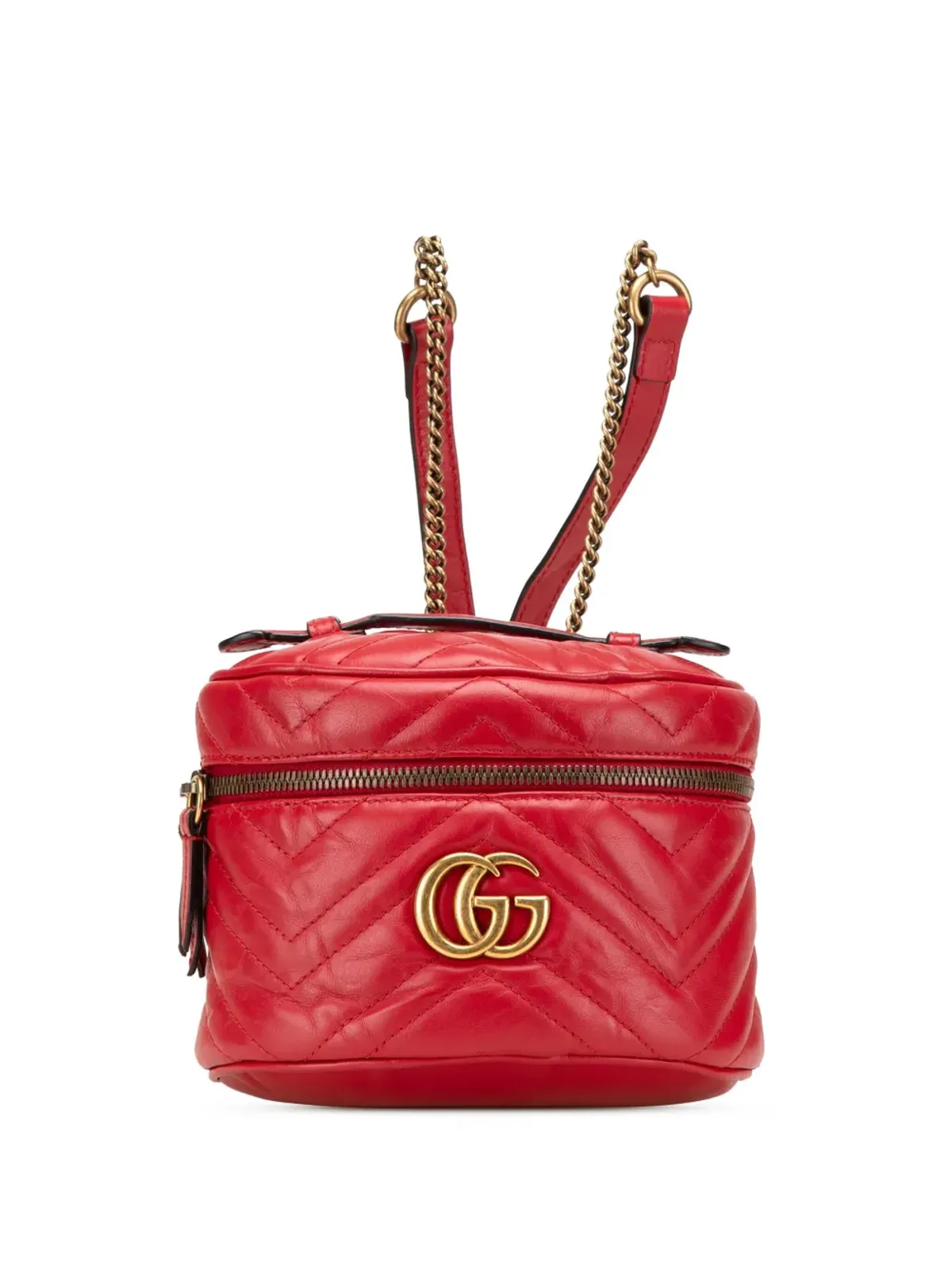 Gucci ビンテージ GG Marmont Round Matelassé Leather バックパック - 画像1