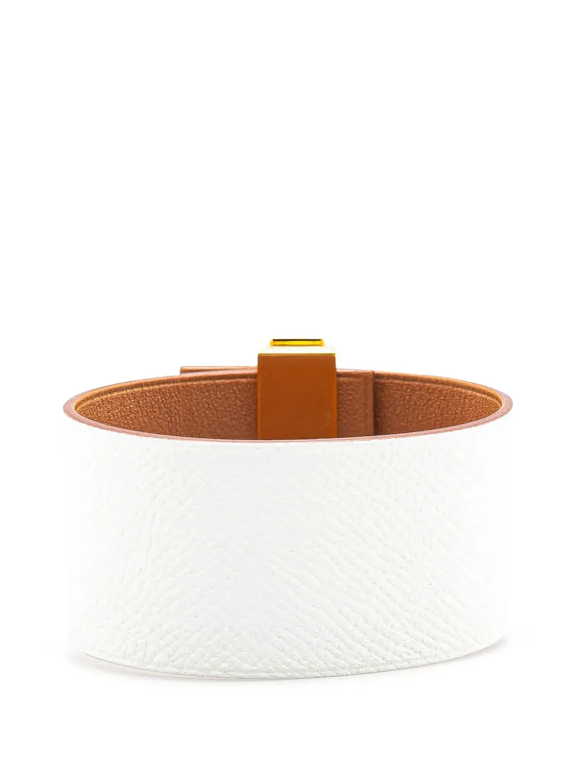 Hermès Pre-Owned 2014年製 2色エプソン レザー リバーシブル イルージョン ブレスレット コスチューム ブレスレット - ゴールド - 画像3