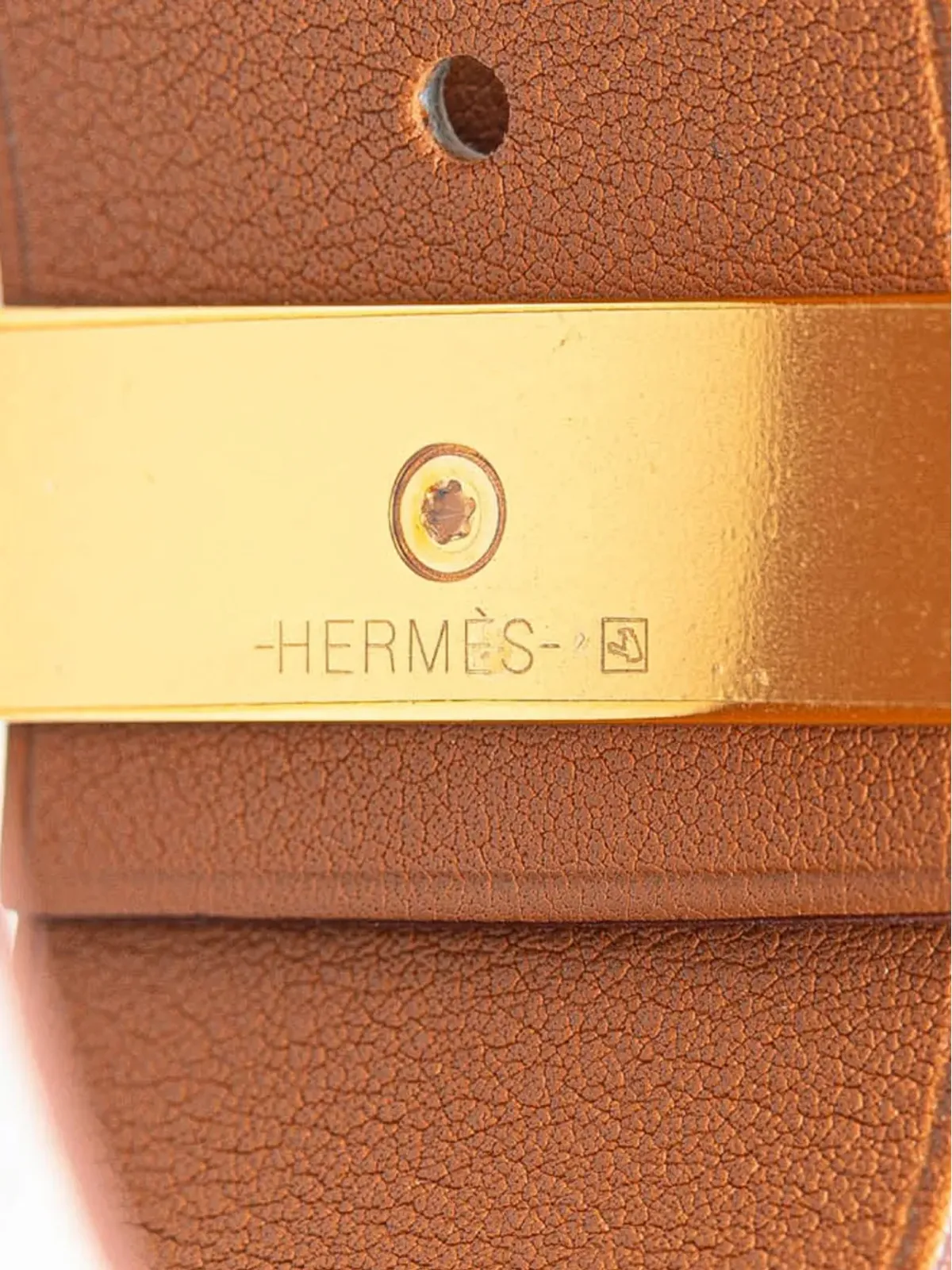 Hermès Pre-Owned 2014年製 2色エプソン レザー リバーシブル イルージョン ブレスレット コスチューム ブレスレット - ゴールド - 画像4
