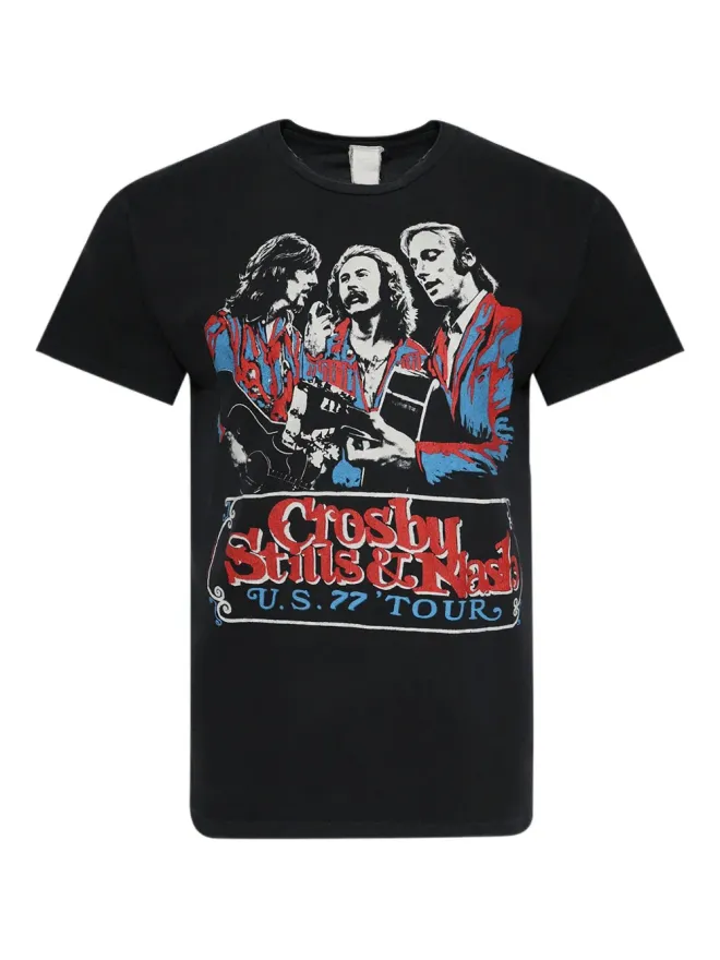 Madeworn MadeWorn Crosby, Stills & Nash コットンTシャツ ブラックの商品画像