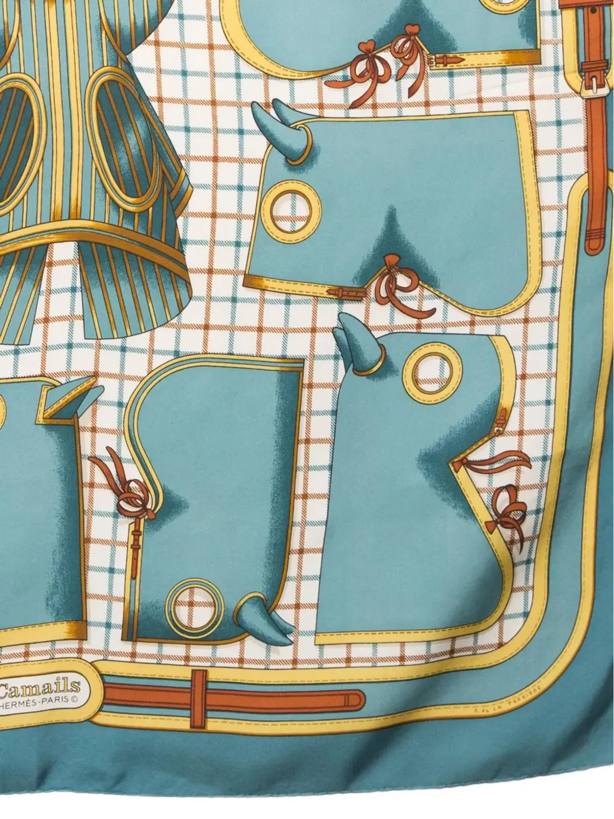 Hermès ビンテージ 1974 Camailsスカーフ - ブルー - 画像5