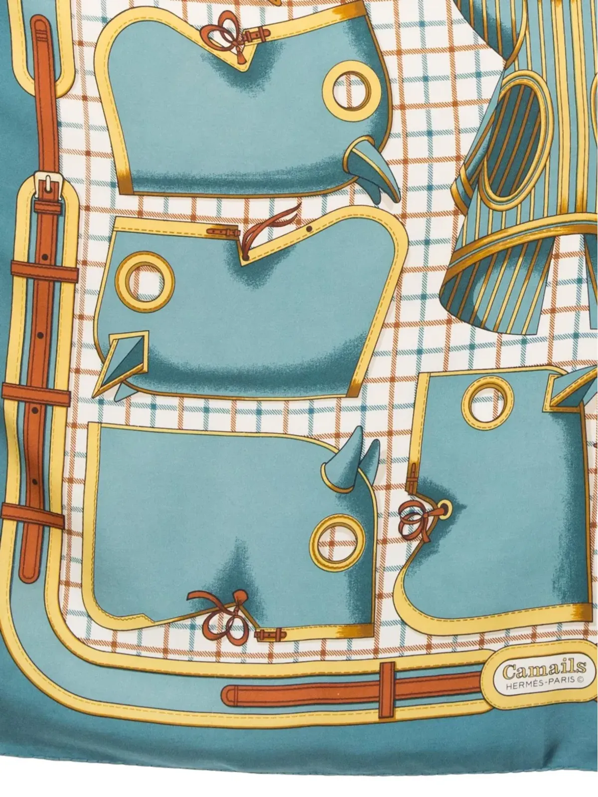 Hermès ビンテージ 1974 Camailsスカーフ - ブルー - 画像4