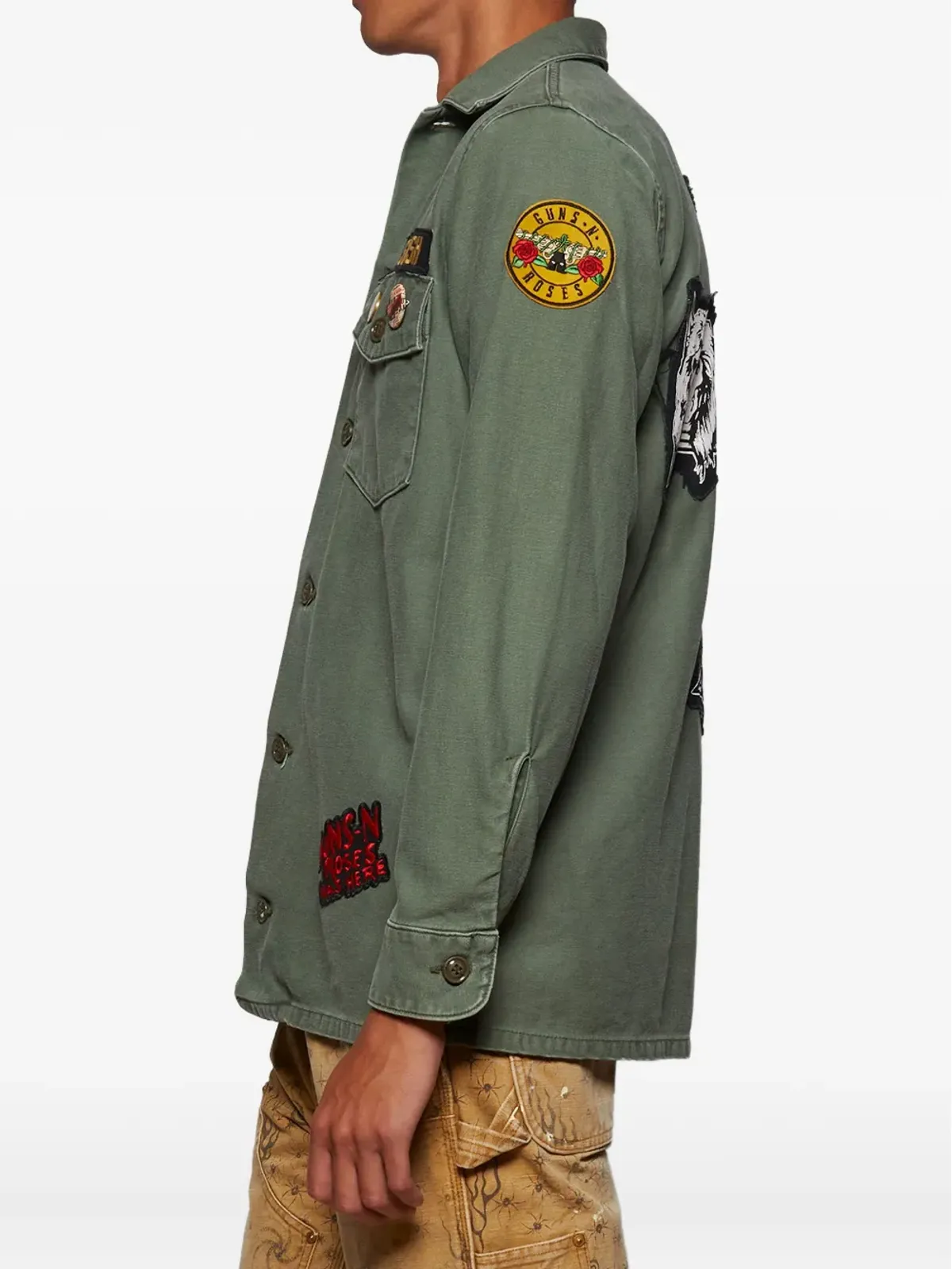 MadeWorn ガンズ・アンド・ローゼズ・アップリケ入りシャツ - 画像4