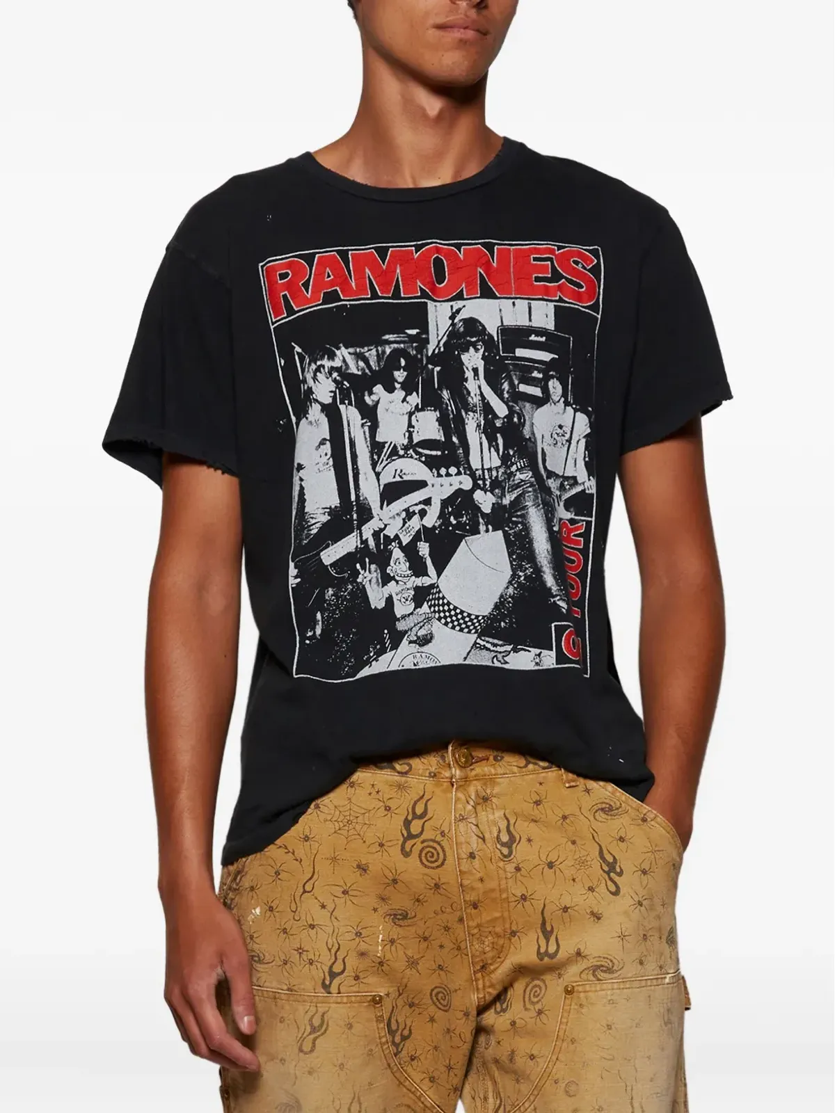 MadeWorn ラムーンズ・グラフィック コットン Tシャツ - ブラック - 画像3
