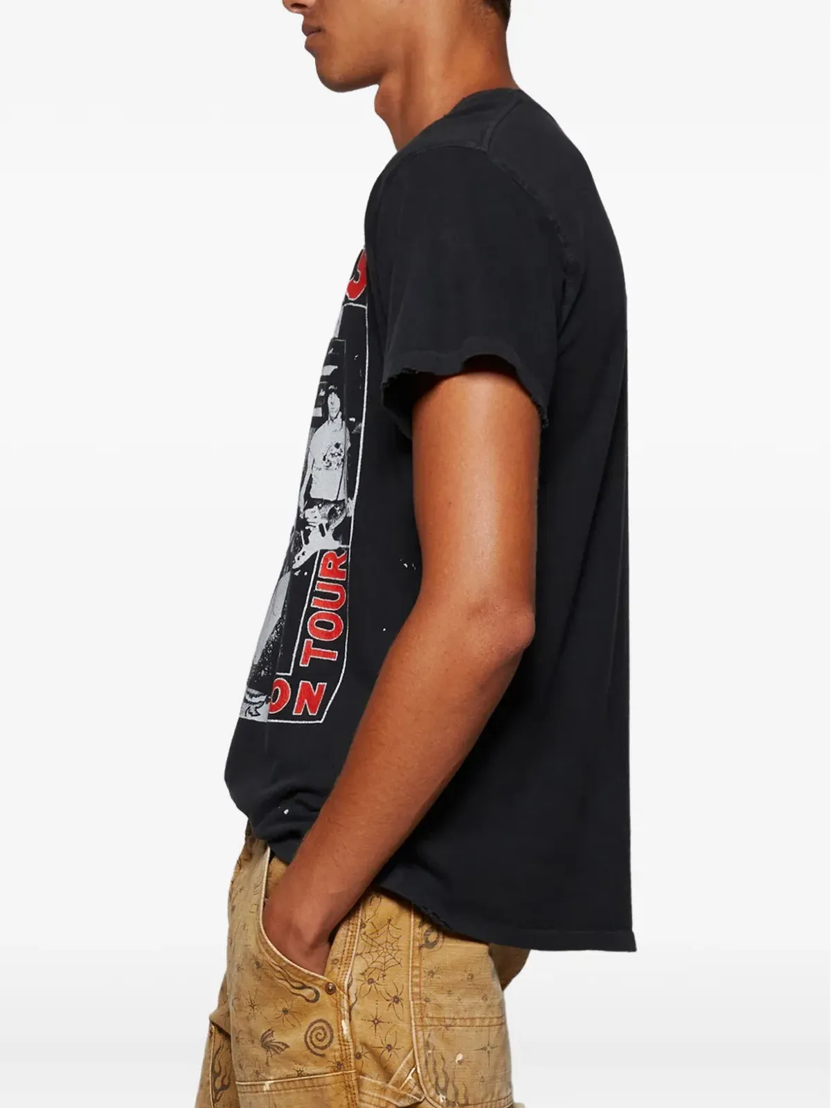 MadeWorn ラムーンズ・グラフィック コットン Tシャツ - ブラック - 画像4