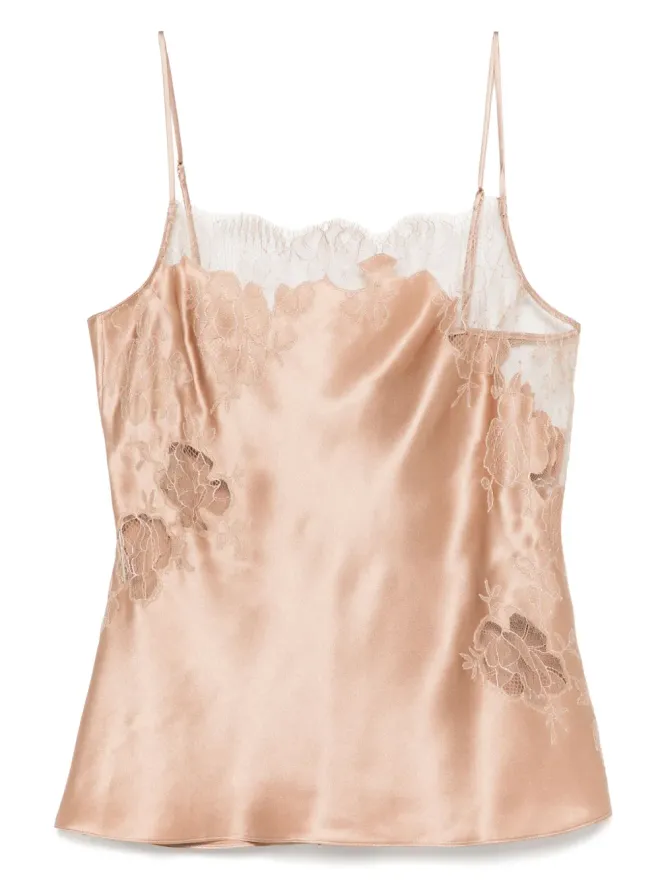 Carine Gilson Carine Gilson Calais Caudryレース付きシルクキャミソールの商品画像