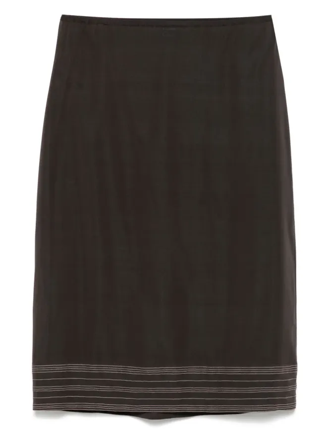 Carine Gilson Carine Gilson シルクスリップスカート ブラウンの商品画像