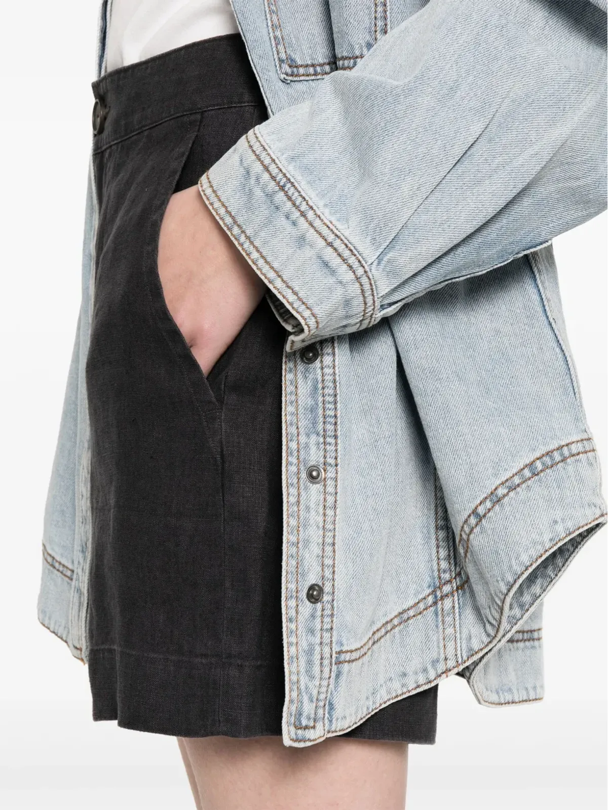 Vince ウエストゴム付きショートパンツ ブラック - 画像5