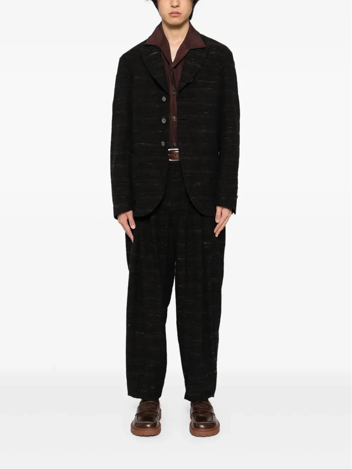CALMLENCE peaked lapel sack blazer - Black - 画像2