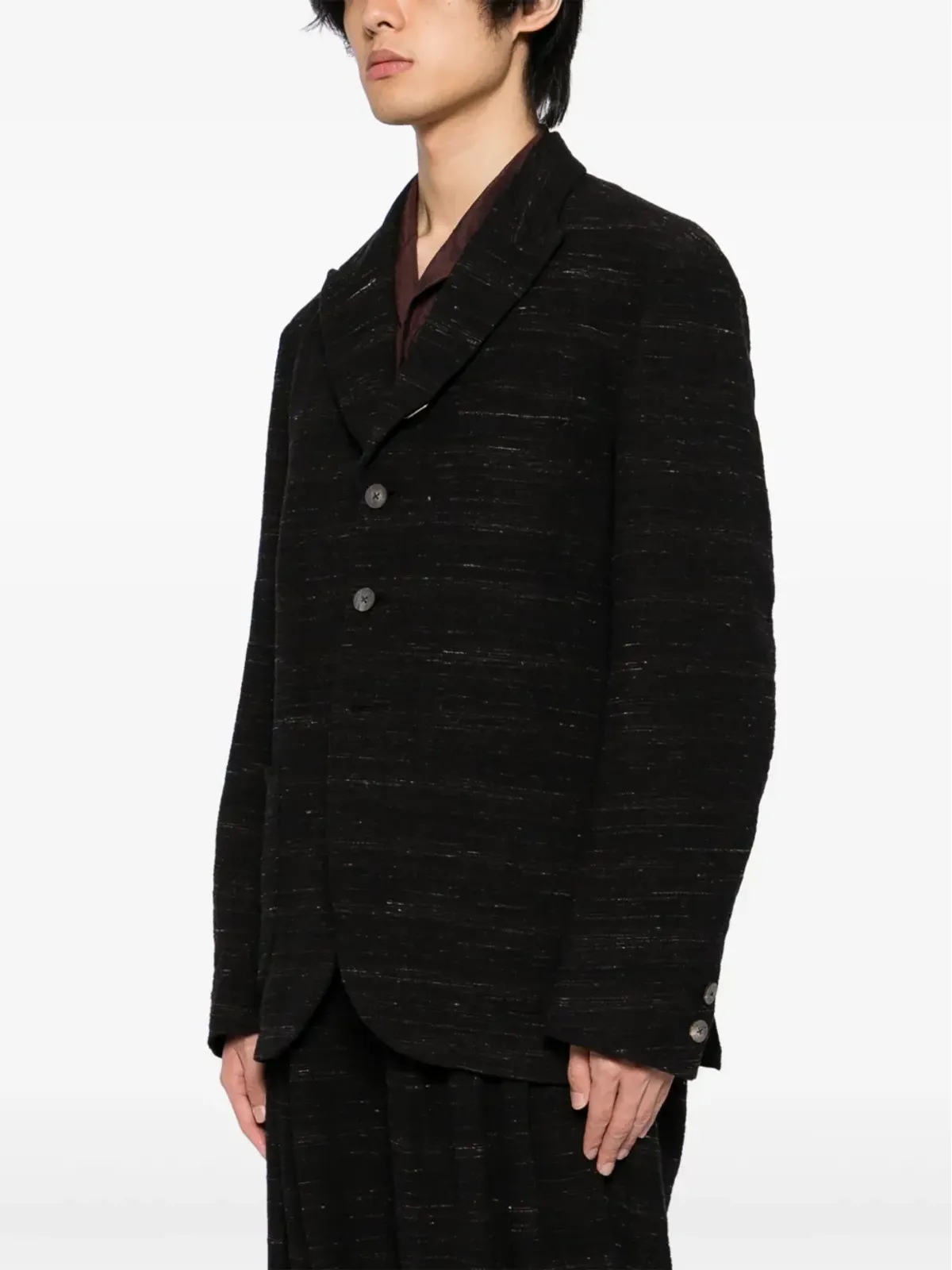 CALMLENCE peaked lapel sack blazer - Black - 画像3