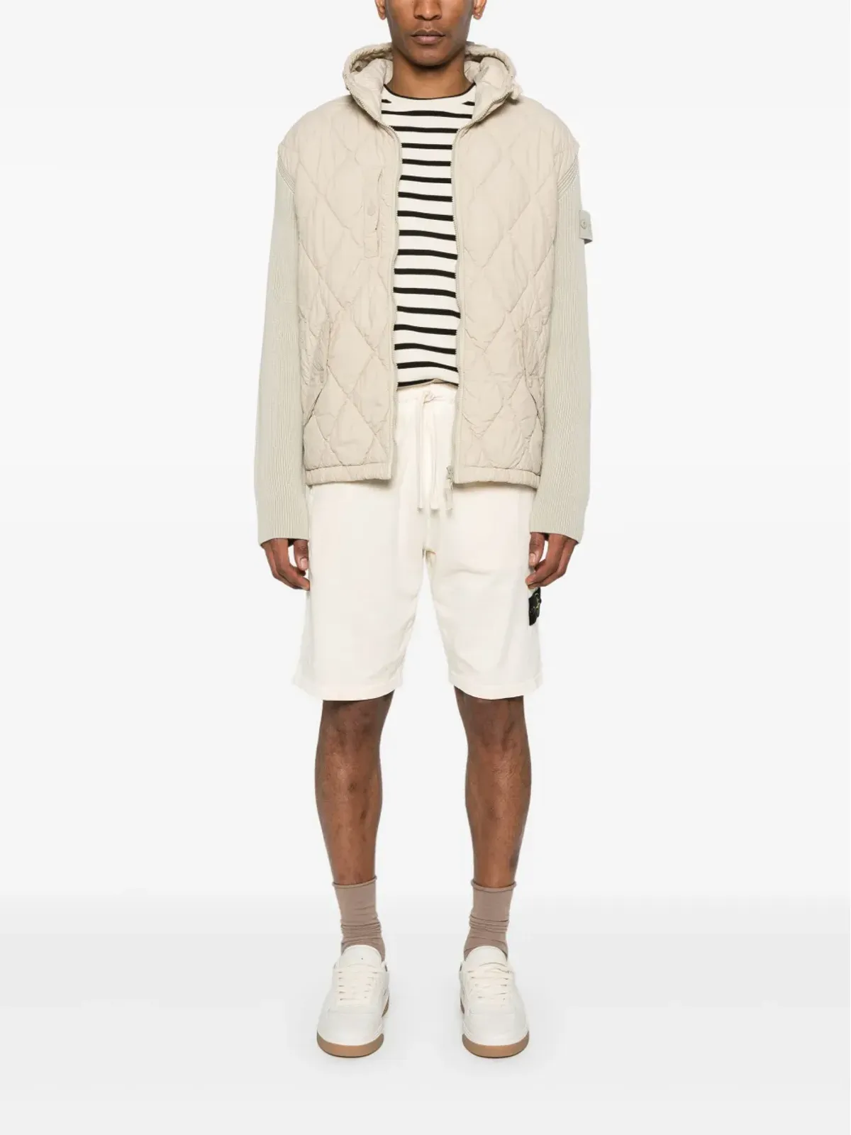Stone Island コットン製トラックショーツ - ニュートラルカラー - 画像2