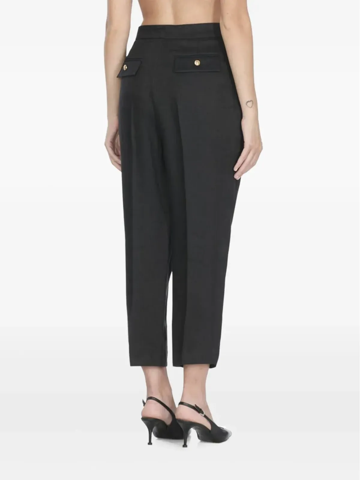 Elisabetta Franchi プリーツディテール ポケットパンツ - ブラック - 画像4
