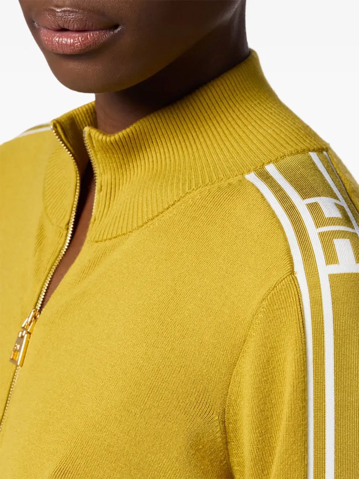Elisabetta Franchi ジップフロント ストライプディテール カーディガン - イエロー - 画像5