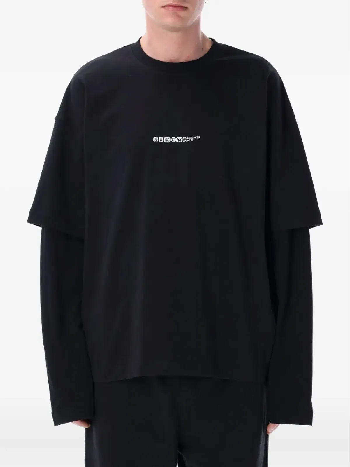 Peacemaker Oamc プリントTシャツ（ブラック） - 画像1