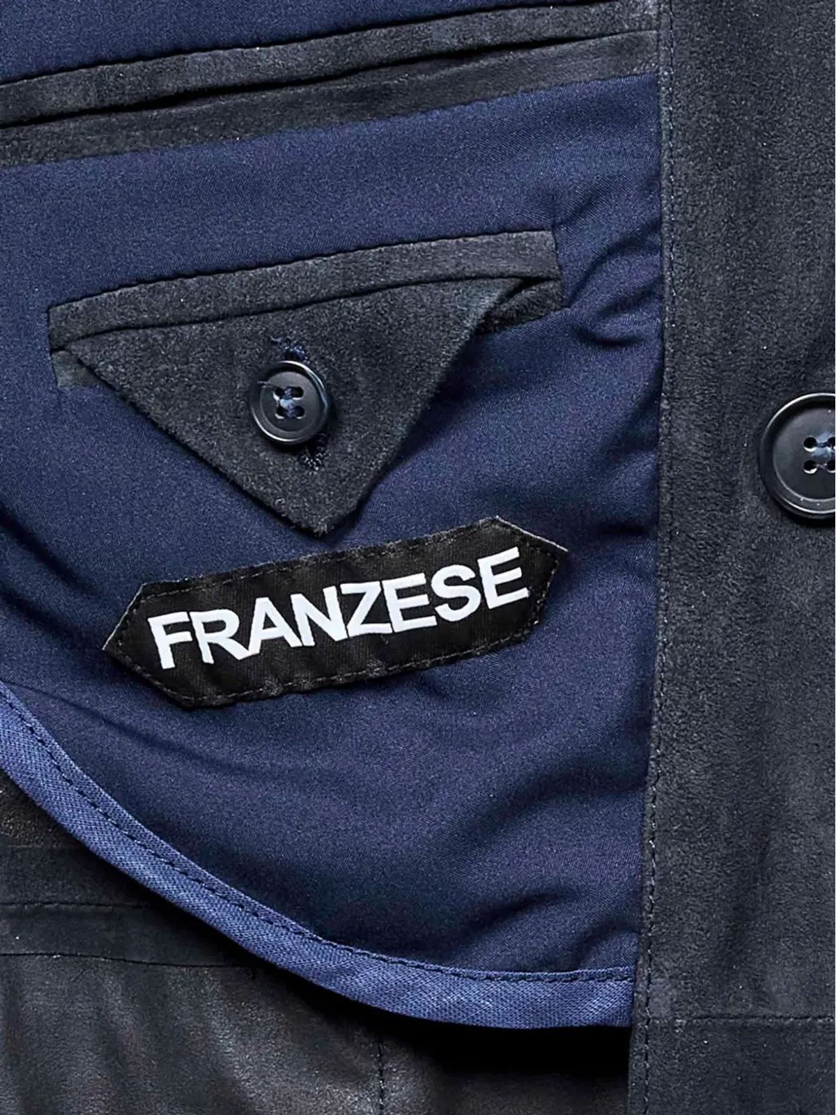 FRANZESE COLLECTION レザー ダブルブレスト ブレザー - 画像3