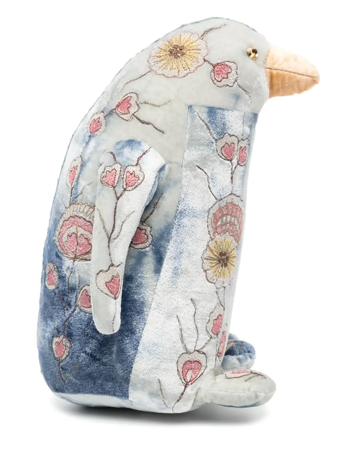 Anke Drechsel ペンギン大型刺繍入りぬいぐるみ ブルー - 画像1