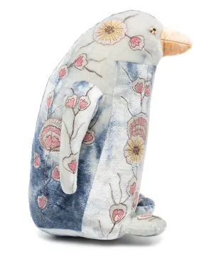 Anke Drechsel ペンギン大型刺繍入りぬいぐるみ ブルー - サムネイル1
