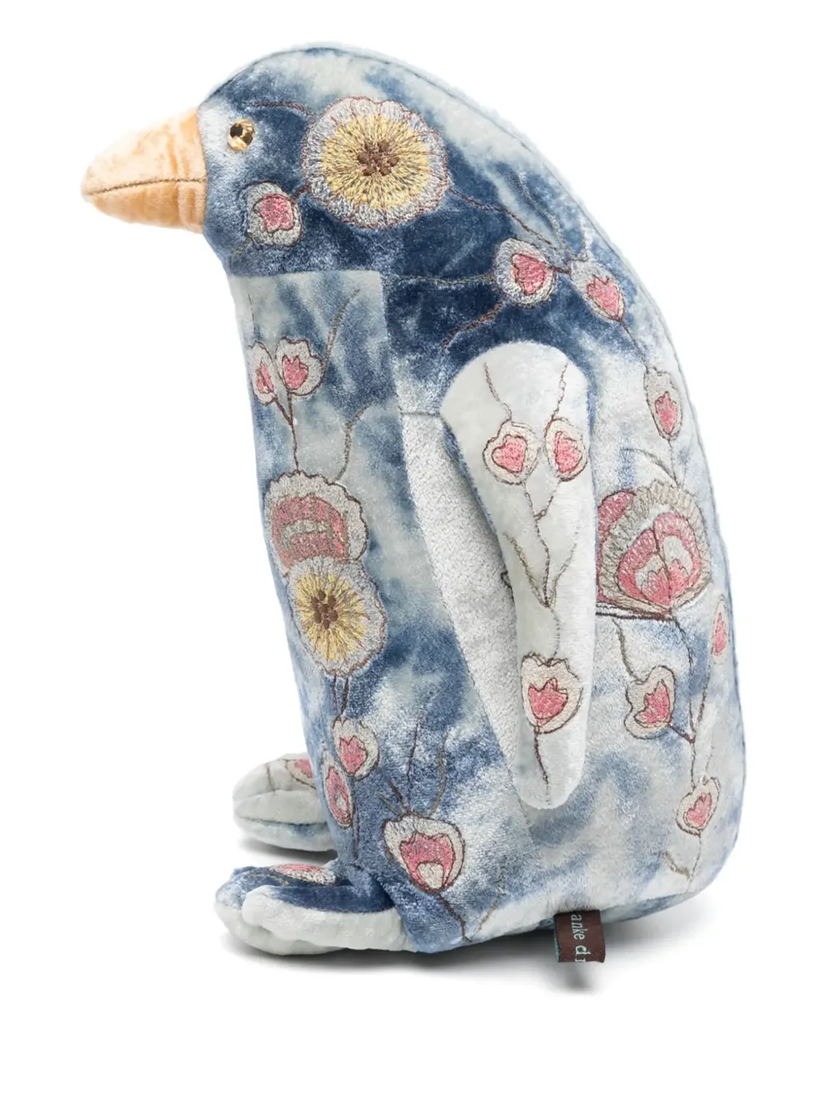 Anke Drechsel ペンギン大型刺繍入りぬいぐるみ ブルー - 画像2