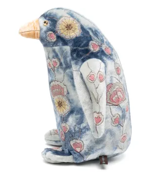 Anke Drechsel ペンギン大型刺繍入りぬいぐるみ ブルー - サムネイル2