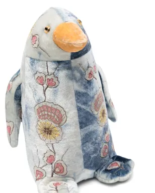 Anke Drechsel ペンギン大型刺繍入りぬいぐるみ ブルー - サムネイル3