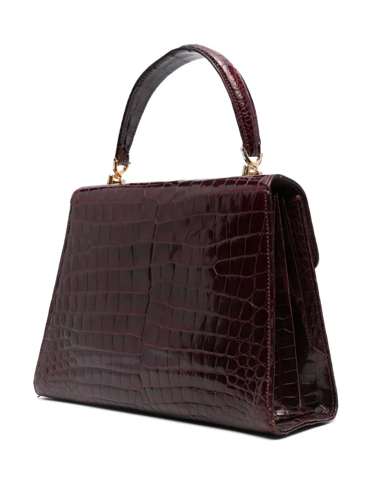 Gucci ビンテージ クロコダイルエンボス トートバッグ - レッド - 画像2
