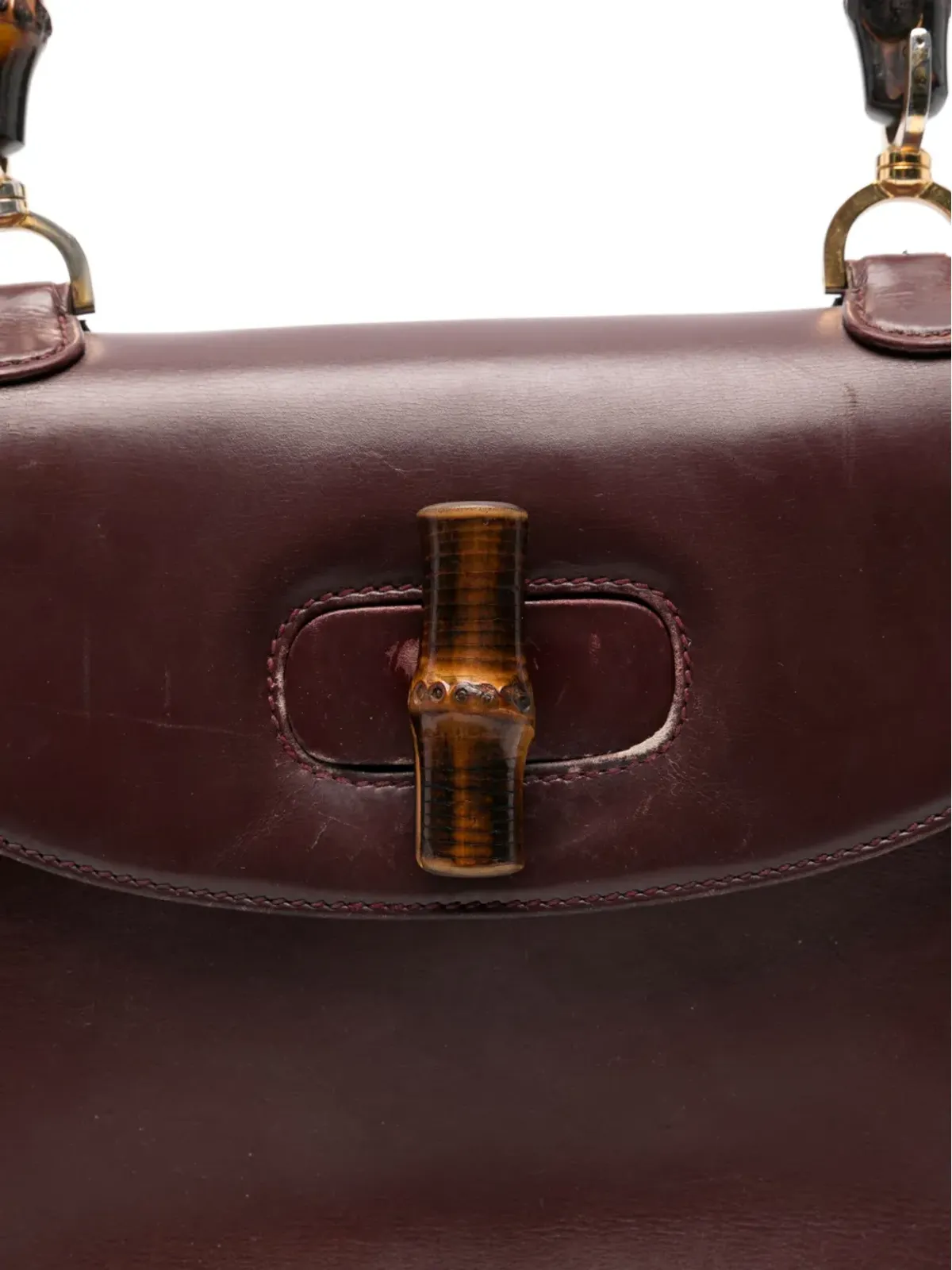Gucci ビンテージ バンブー・トップハンドル・トートバッグ - レッド - 画像3