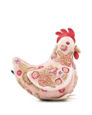 Anke Drechsel 小さな鶏の刺繍ソフトトイ - ピンク - サムネイル1