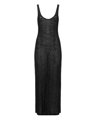 Philipp Plein テュールモノグラムストラス ミディドレス - サムネイル1
