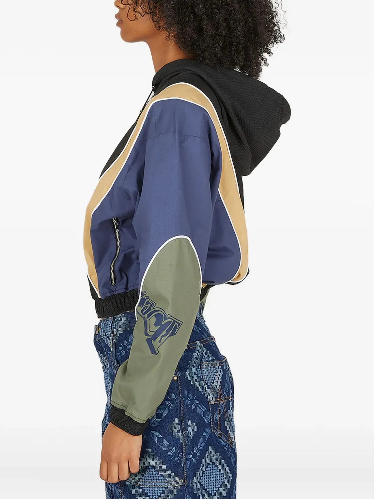 Ahluwalia ドローストリングフード付きパネルデザインのボンバージャケット - 画像3