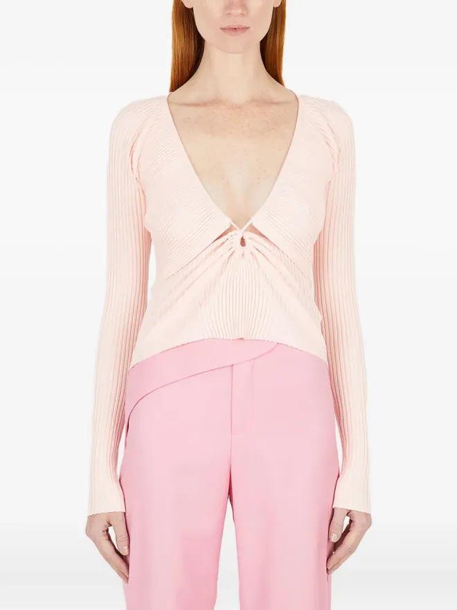 WYNN HAMLYN Wynn Hamlyn ルシュドパネルVネックTシャツ（ピンク）の商品画像