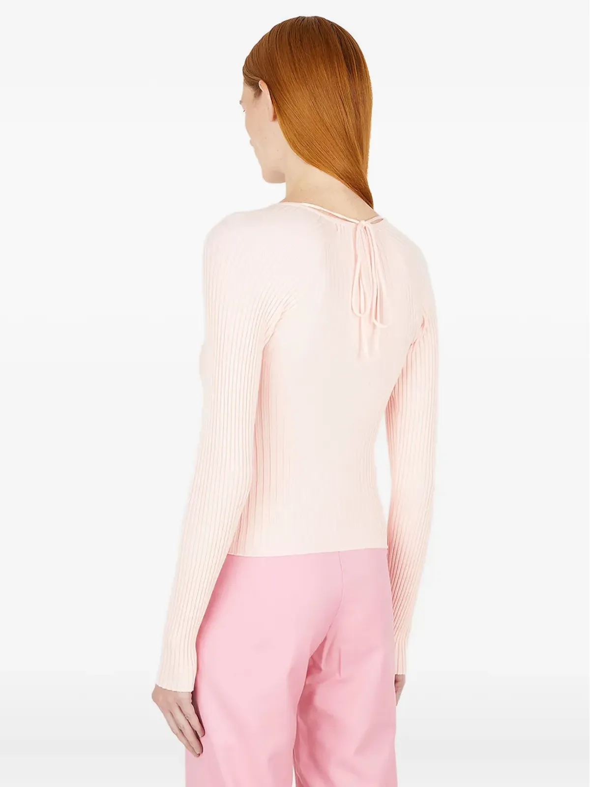 Wynn Hamlyn ルシュドパネルVネックTシャツ（ピンク） - 画像4